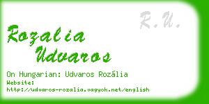 rozalia udvaros business card